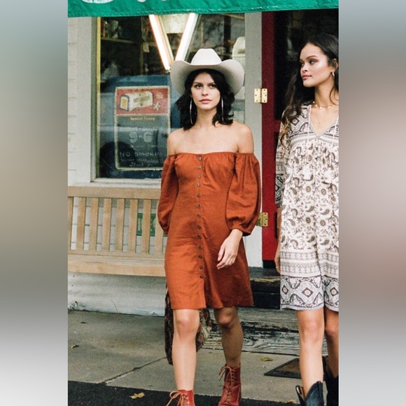 Spell Journey rust coloured mini dress size M - Picture 1 of 5